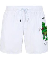 Iceberg - Badmode ,Wit ,Boxer Zwemshorts Met Grafische Print - Lyst