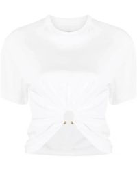 Rabanne - T-Shirt Met Gesmockt Detail - Lyst
