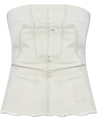 Rick Owens - Tops ,Grijs ,Denim Denim Top Met Vintage Effect - Lyst