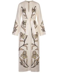 Tory Burch - Weiße blumen kaftan kleid - Lyst