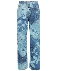 Iceberg - Roma print boyfriend fit jeans - Lyst