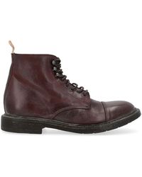 Moma - Leder knöchelstiefel in ebony - Lyst