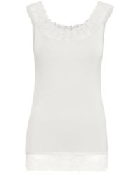 Cream - Sleeveless Tops - Lyst