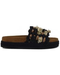 Mou - Schoenen ,Veelkleurig ,Leer Monoband Rope Sandal Fringes - Lyst