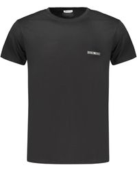 Bikkembergs - Tops ,Zwart ,Verticale Gestreepte T-Shirt Met Korte Mouwen - Lyst