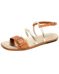 Tod's - Gouden Sandaal Schoen Made - Lyst