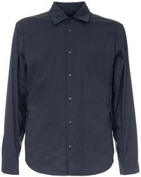 Aspesi - Overhemden ,Blauw ,Katoen Katoenen Overhemd Klassieke Kraag Ritszakken - Lyst
