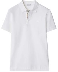 Burberry - Tops ,Wit ,Katoen Polo Shirt - Lyst