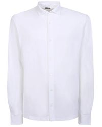 Zanone - Camicia bianca in cotone con colletto classico - Lyst