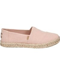 TOMS - Schoenen ,Roze ,Linnen Roze Instappers Alpargata Rope 2.0 - Lyst