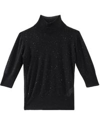 Genny - Truien & Vesten ,Zwart ,Wol Dolcevita Sottile Paillettes - Lyst