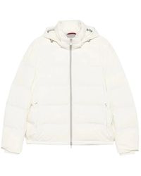 Brunello Cucinelli - Jassen ,Wit ,Nylon Stretch Bonded Nylon Down Jacket - Lyst