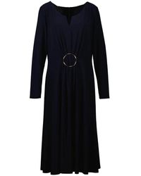 Joseph Ribkoff - Elegante vestito midi blu scuro con scollo a v e dettaglio oro - Lyst