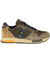 Blauer - Grüner Polyester-Sneaker Mit Kontrastdetails - Lyst