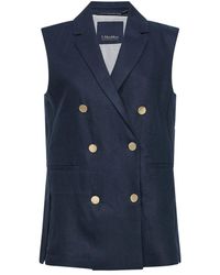 Max Mara - Bird Linen Blazer Vest - Lyst