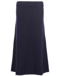 Jil Sander - Lange Wollen Rok - Lyst