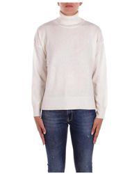 Woolrich - Hoge Hals Sweater Logo Voorzijde - Lyst