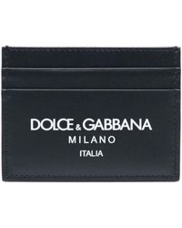 Dolce & Gabbana - Mitternachtsblaue Lederkartenhalter Mit Logo-Druck - Lyst