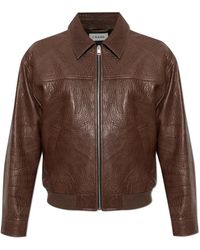 FRAME - Jassen ,Bruin ,Leer Leren Jas - Lyst