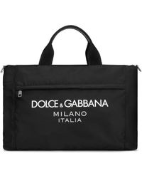 Dolce & Gabbana - Tassen ,Zwart ,Nylon Logo Print Nylon Tote Bag - Lyst