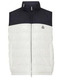 Moncler - Jassen ,Polyester Ecru Down Vest Cerces - Lyst