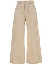 Ami Paris - Sand Denim Wide-Leg Jeans - Lyst