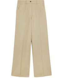 Aspesi - Broeken ,Katoen Katoenen En Linnen Broek Met Hoge Taille - Lyst