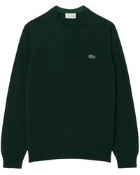 Lacoste - Truien & Vesten ,Groen ,Wol Trui Met Ronde Hals - Lyst