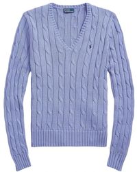 Ralph Lauren - Cable-Knit V-Neck Jumper - Lyst