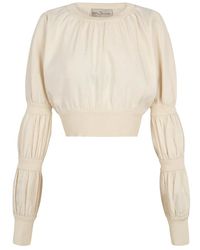 Cortana - Tops ,Linnen Crop Top - Lyst