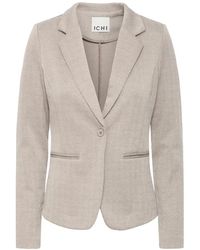 Ichi - Herringbone Jacquard Blazer Jas - Lyst