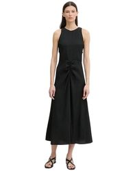 Sessun - Kleedjes ,Zwart ,Ribbed Viscose Maxi Jurk - Lyst