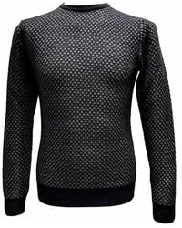 L.B.M. 1911 - L.B. 1911, ,Truien & Vesten ,Blauw ,Wol Slimfit Honingraat Trui Met Contrastdetails - Lyst