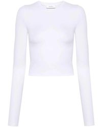 Wardrobe NYC - Weißes stretch-jersey rundhals t-shirt - Lyst