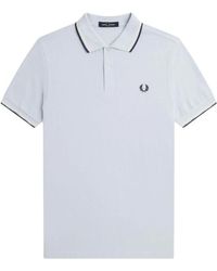 Fred Perry - Gestreept Geribbeld Katoenen Poloshirt - Lyst