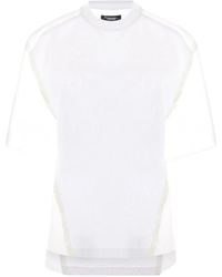 Undercover - Weiße t-shirt mit chiffon-einsätzen - Lyst