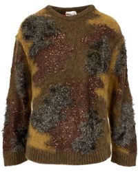 Semicouture - Camouflage wollmischung pullover - Lyst