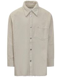 Ami Paris - Baumwoll-Cord Overshirt Mit Seitenschlitz - Lyst