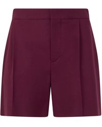 Alberta Ferretti - Korte Broeken ,Paars ,Wol Shorts - Lyst