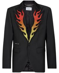 Philipp Plein - Wool Blazer Lord Fit Flame - Lyst