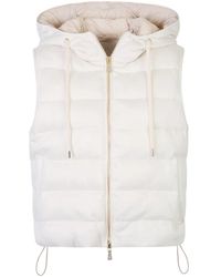 Eleventy - Gewatteerde Gilet Met Capuchon - Lyst