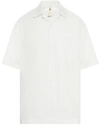 OAMC - Camicia bianca in cotone con logo ricamato - Lyst