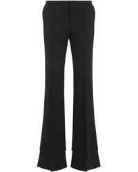 Chloé - Broeken ,Zwart ,Wol Flare Broek - Lyst
