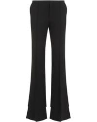 Chloé - Broeken ,Zwart ,Wol Flare Broek - Lyst