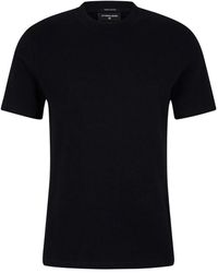 Strellson - Tops ,Blauw ,Katoen Geribbelde T-Shirt - Lyst