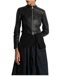 Kaos - Slim Fit Kort Leren Jas - Lyst