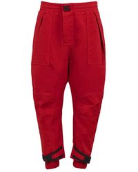 Dolce & Gabbana - Broeken ,Rood ,Katoen Cargo Broek Met Logo - Lyst