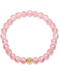 Nialaya - `s wristband with cherry quartz and gold - Lyst