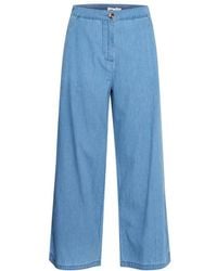 Ichi - Jeans ,Blauw ,Denim Lichtblauwe Chambray Denim Broek - Lyst