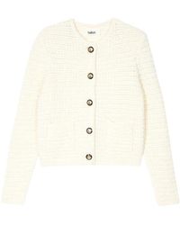 Ba&sh - Truien & Vesten ,Wit ,Katoen Elegante Ottoman Gebreide Vest - Lyst